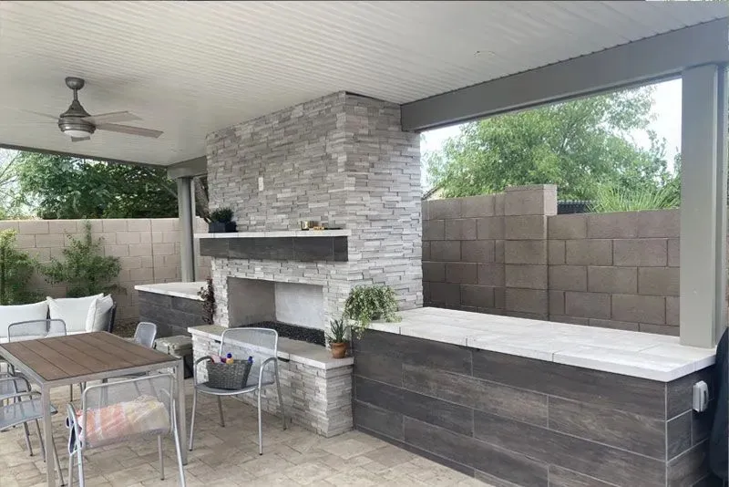 Outdoor living space designed for Phoenix Arizona homeowners by Canterra